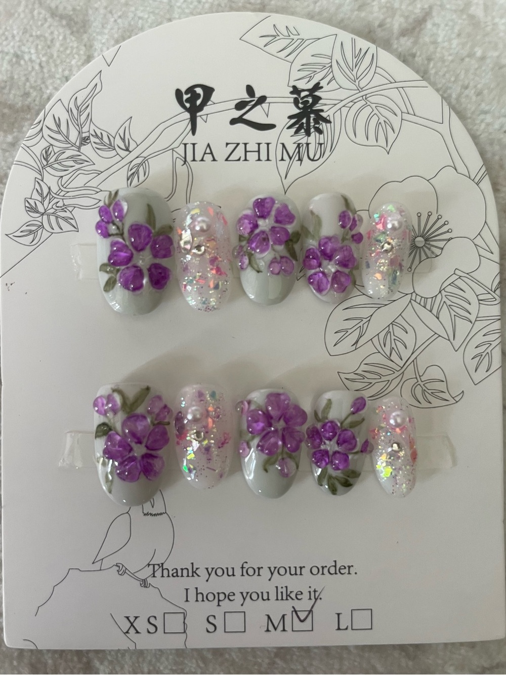 5 for $20! High Quality Press-On Nails in size medium